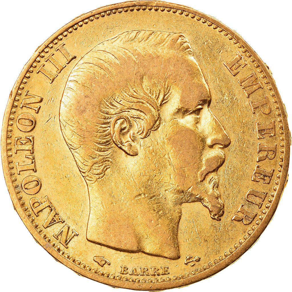 Münze, Frankreich, Napoleon III, 20 Francs, 1858, Paris, SS+, Gold, KM:781.1