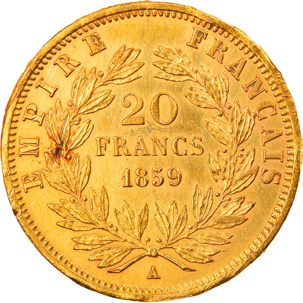 Münze, Frankreich, Napoleon III, 20 Francs, 1859, Paris, SS+, Gold, KM:781.1