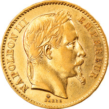 Munten, Frankrijk, Napoleon III, 20 Francs, 1866, Strasbourg, ZF+, Goud