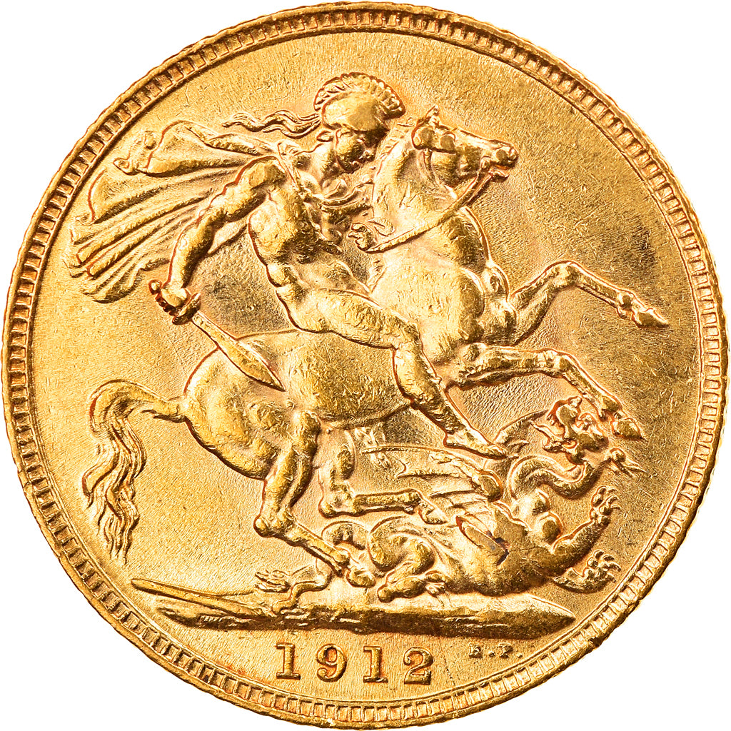 Coin, Great Britain, George V, Sovereign, 1912, AU(55-58), Gold, KM:820