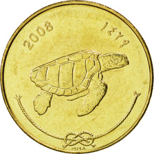 MALDIVE ISLANDS, 50 Laari, 2008, KM #72a, MS(63), Brass Plated Steel, 23.6, 5.11