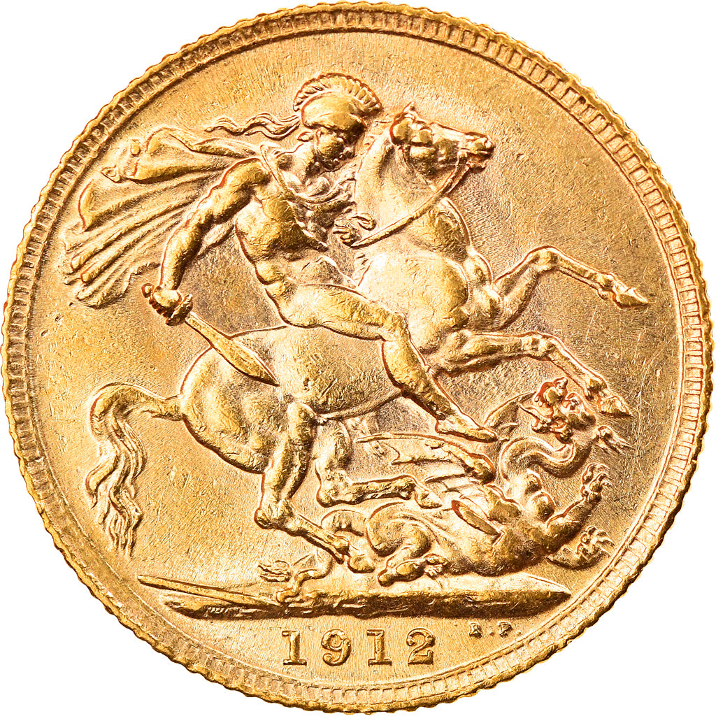 Moeda, Grã-Bretanha, George V, Sovereign, 1912, AU(55-58), Dourado, KM:820