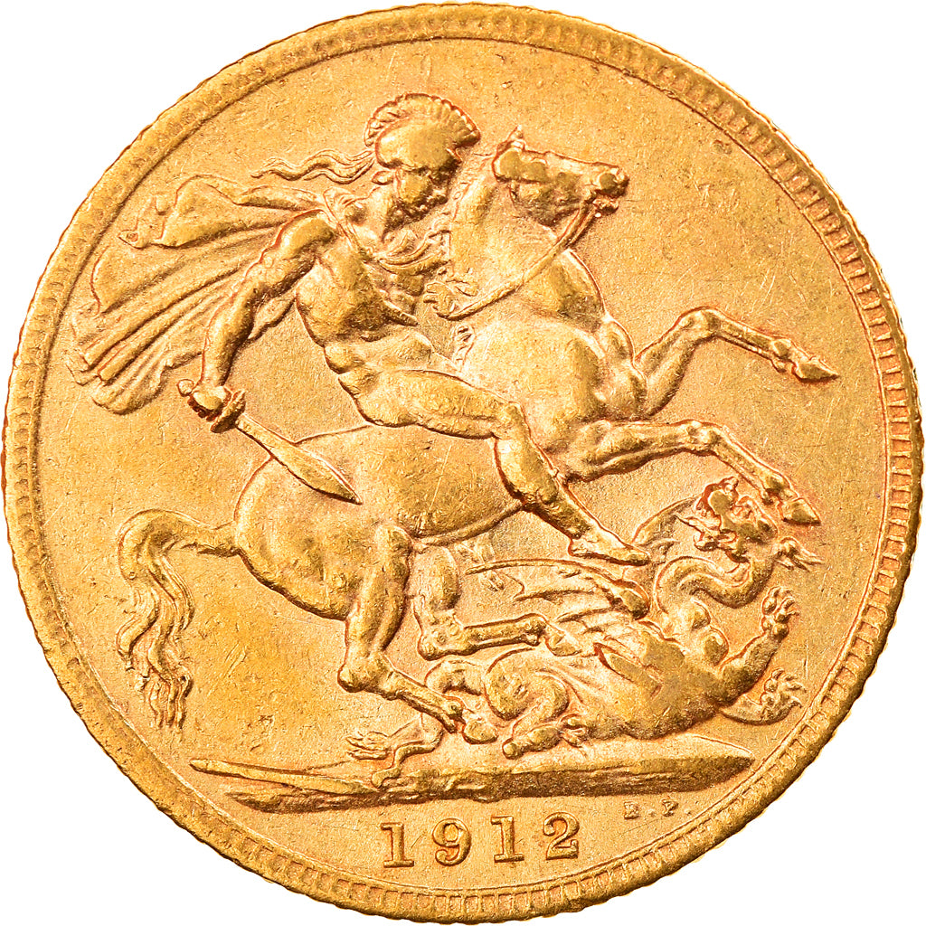 Münze, Großbritannien, George V, Sovereign, 1912, SS+, Gold, KM:820