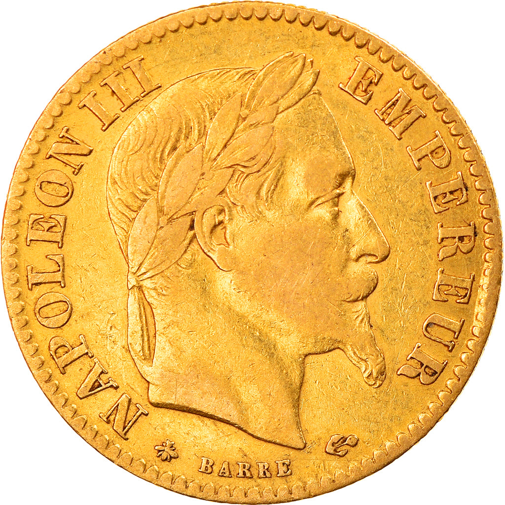 Coin, France, Napoleon III, 10 Francs, 1867, Paris, VF(30-35), KM 800.1