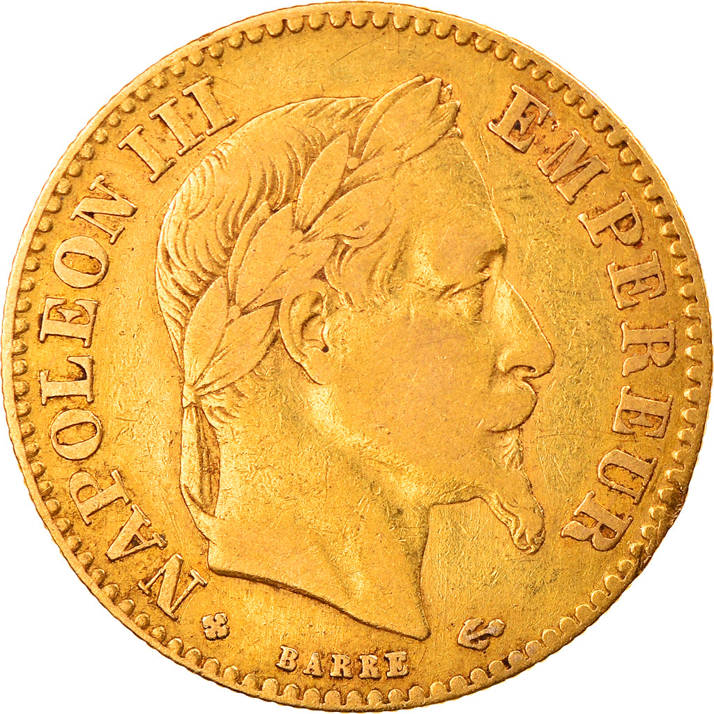 Coin, France, Napoleon III, 10 Francs, 1862, Strasbourg, VF(30-35), Gold