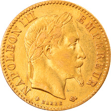 Moeda, França, Napoleon III, 10 Francs, 1868, Strasbourg, AU(50-53), Dourado
