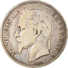 Moneta, Francja, Napoleon III, 5 Francs, 1867, Paris, VF(30-35), Srebro