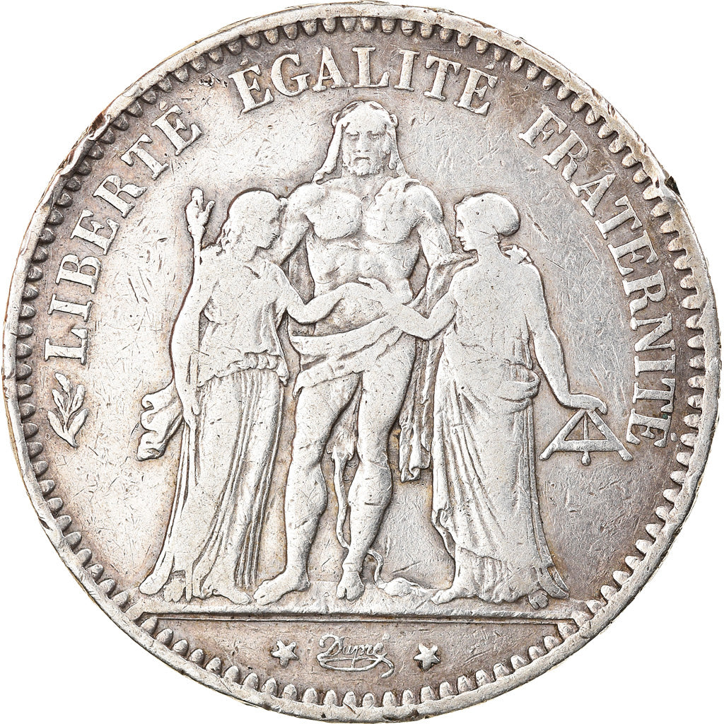 Coin, France, Hercule, 5 Francs, 1876, Paris, VF(30-35), Silver, KM:820.1
