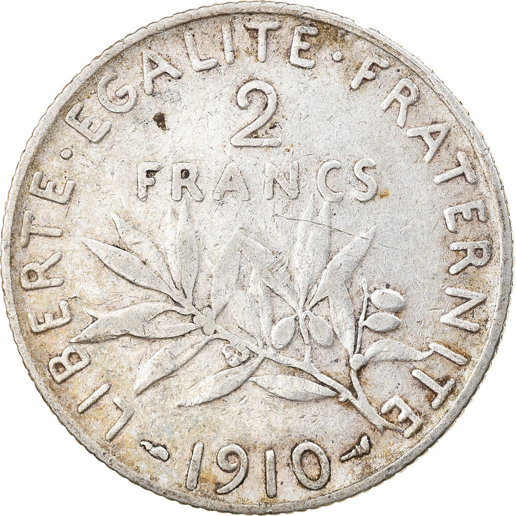 Coin, France, Semeuse, 2 Francs, 1910, Paris, VF(30-35), Silver, KM:845.1