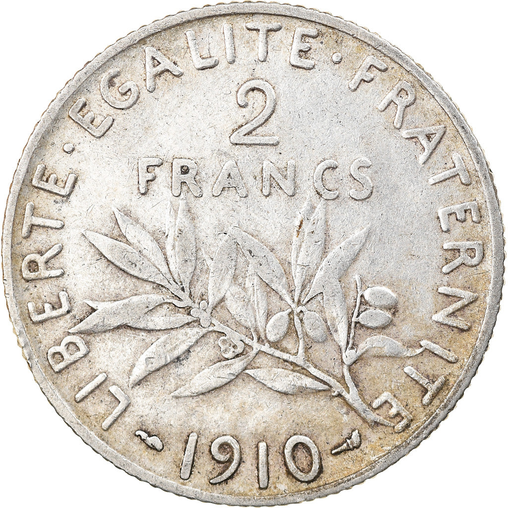 Monnaie, France, Semeuse, 2 Francs, 1910, Paris, TTB, Argent, Gadoury:532