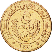 MAURITANIA, 5 Ouguiya, 2009, KM #3a, MS(63), Copper Plated Steel, 25, 5.33