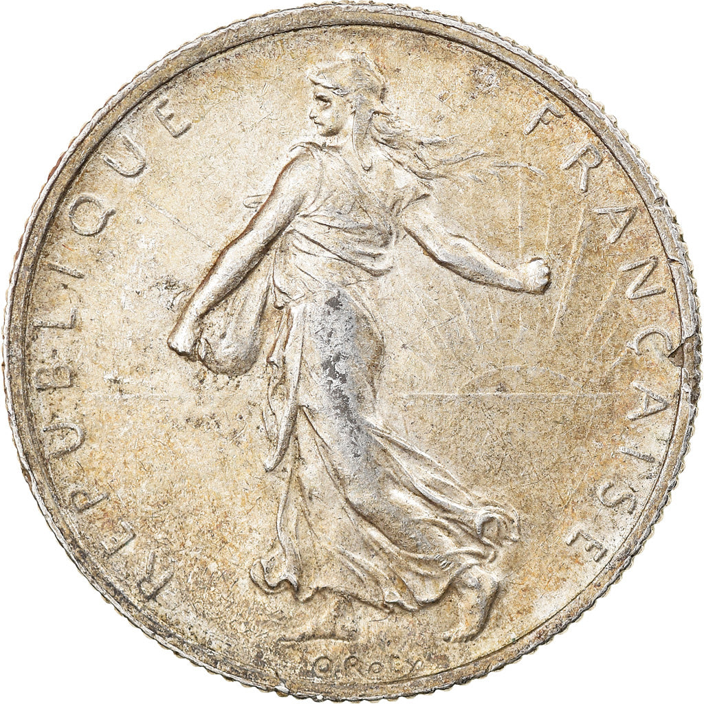 Coin, France, Semeuse, 2 Francs, 1918, Paris, AU(55-58), Silver, KM:845.1