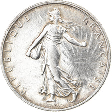 Coin, France, Semeuse, 2 Francs, 1917, Paris, AU(50-53), Silver, KM:845.1