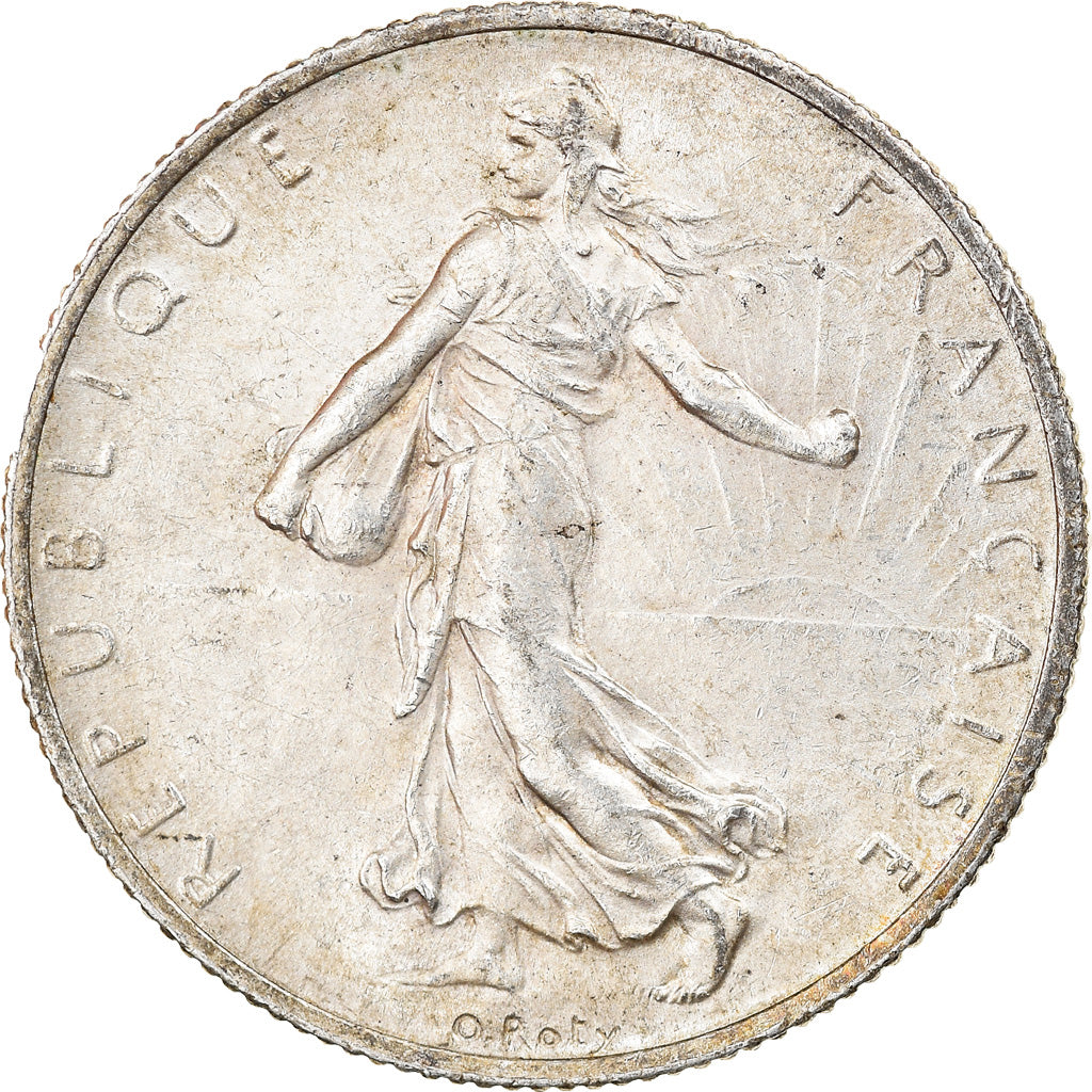 Coin, France, Semeuse, 2 Francs, 1917, Paris, AU(55-58), Silver, KM:845.1