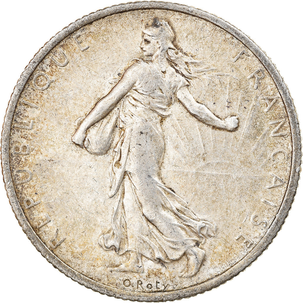 Coin, France, Semeuse, 2 Francs, 1917, Paris, AU(55-58), Silver, KM:845.1
