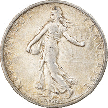 Coin, France, Semeuse, 2 Francs, 1917, Paris, AU(55-58), Silver, KM:845.1