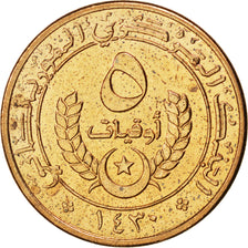 Mauritania, 5 Ouguiya, 2009, SPL, Acciaio placcato rame, KM:3a