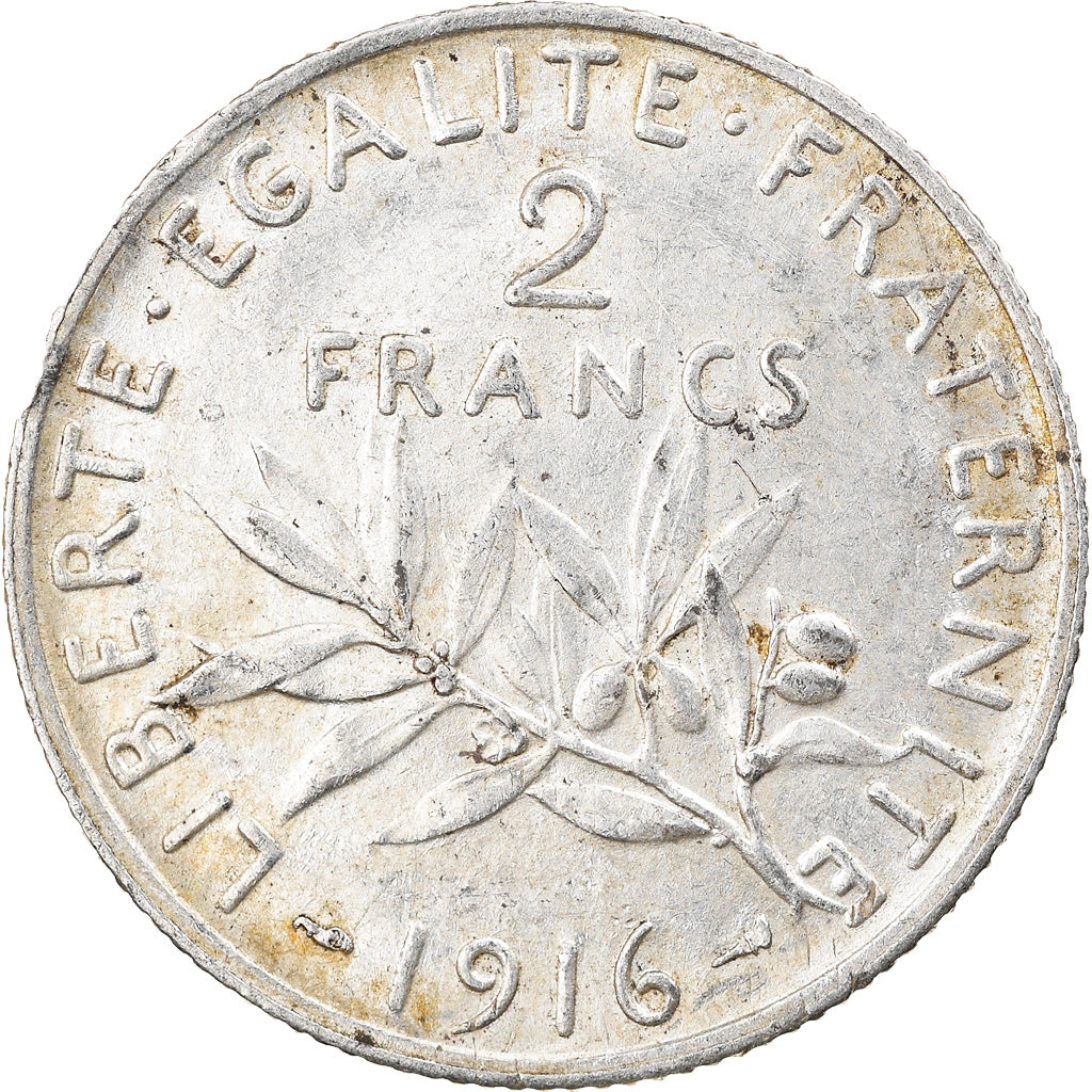Monnaie, France, Semeuse, 2 Francs, 1916, Paris, TTB, Argent, Gadoury:532