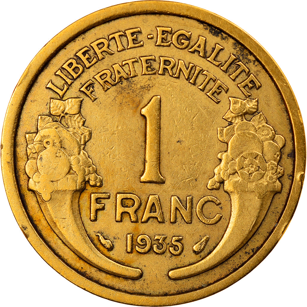 Moneta, Francia, Morlon, Franc, 1935, Paris, BB, Alluminio-bronzo, KM:885