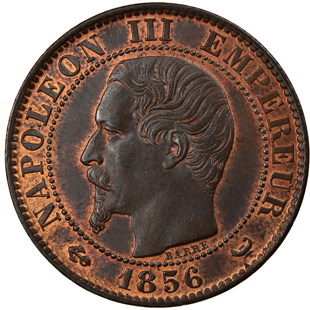 Coin, France, Napoleon III, 5 Centimes, 1856, Lille, AU(55-58), Bronze