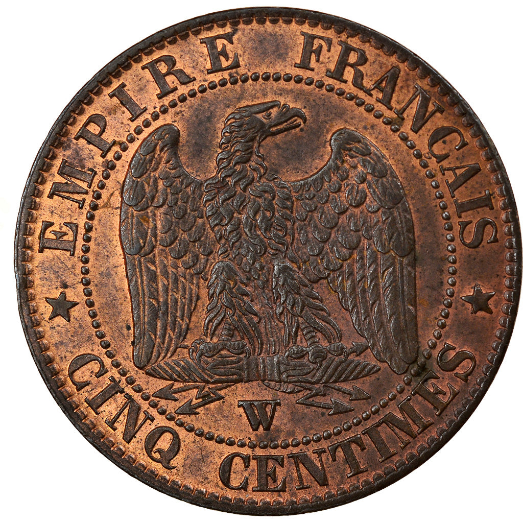 Coin, France, Napoleon III, 5 Centimes, 1856, Lille, AU(55-58), Bronze