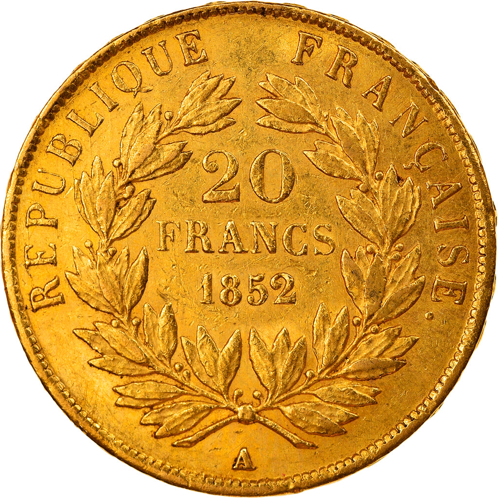 Moneta, Francja, Napoleon III, 20 Francs, 1852, Paris, AU(50-53)
