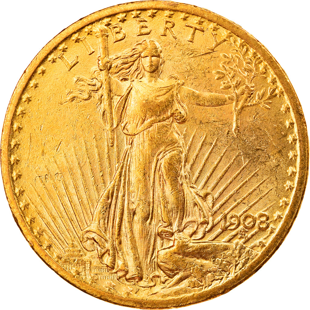 Monnaie, États-Unis, 20 Dollars, 1908, Philadelphie, SUP, Or, KM:127