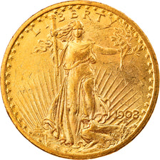 Monnaie, États-Unis, 20 Dollars, 1908, Philadelphie, SUP, Or, KM:127