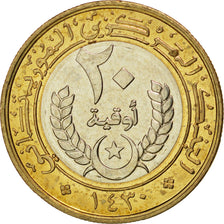 MAURITANIA, 20 Ouguiya, 2009, KM #8, MS(63), Bi-Metallic, 6.92