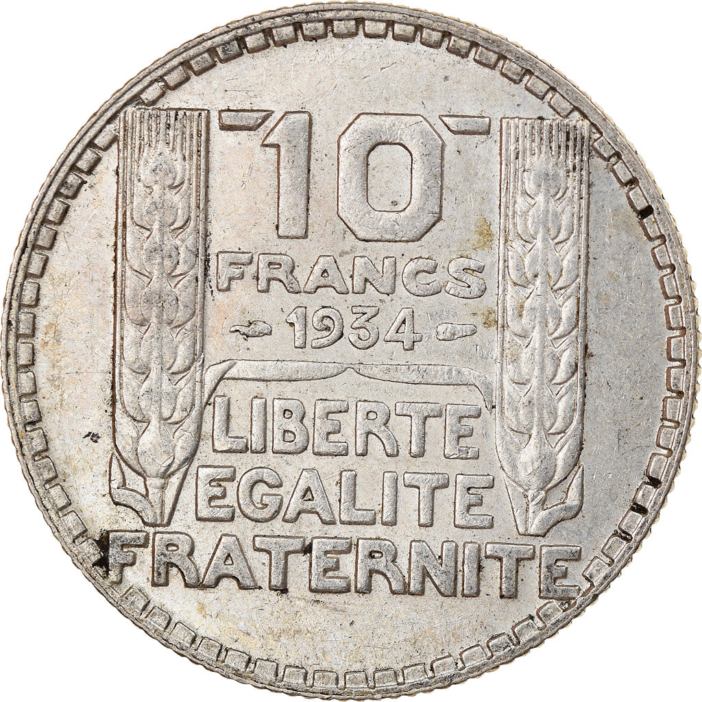 Moneta, Francia, Turin, 10 Francs, 1934, Paris, BB+, Argento, KM:878
