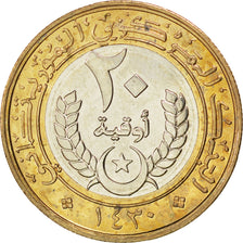 MAURITANIA, 20 Ouguiya, 2009, KM #8, MS(63), Bi-Metallic, 6.97
