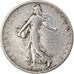 Moneta, Francja, Semeuse, Franc, 1907, Paris, F(12-15), Srebro, KM:844.1