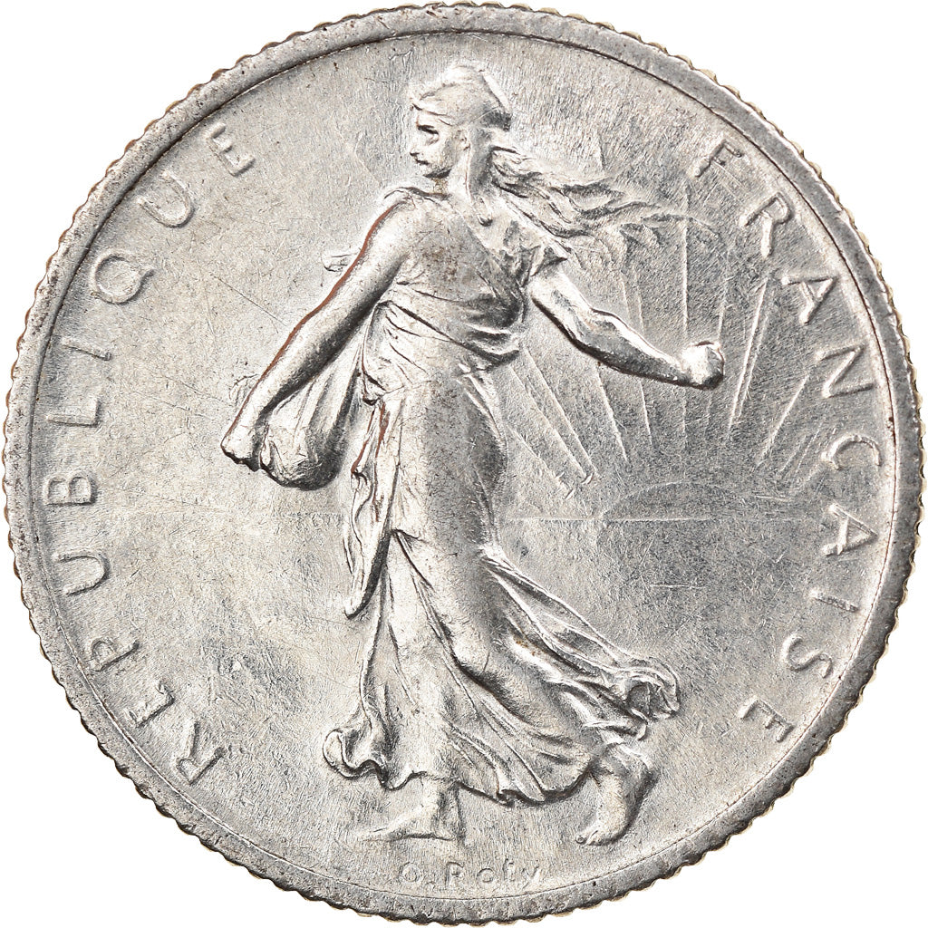 Coin, France, Semeuse, Franc, 1914, Paris, AU(55-58), Silver, KM:844.1