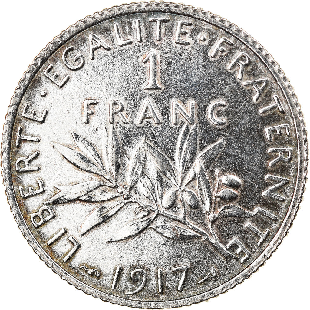 Monnaie, France, Semeuse, Franc, 1917, Paris, SUP, Argent, Gadoury:467, KM:844.1