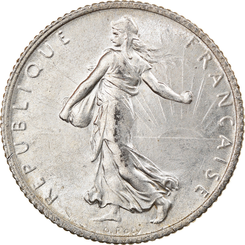 Coin, France, Semeuse, Franc, 1918, Paris, AU(55-58), Silver, KM:844.1