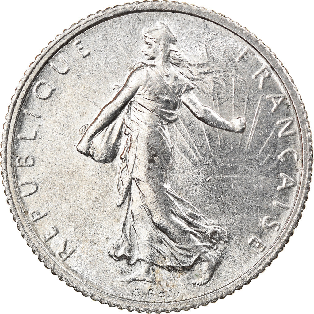 Coin, France, Semeuse, Franc, 1918, Paris, AU(55-58), Silver, KM:844.1