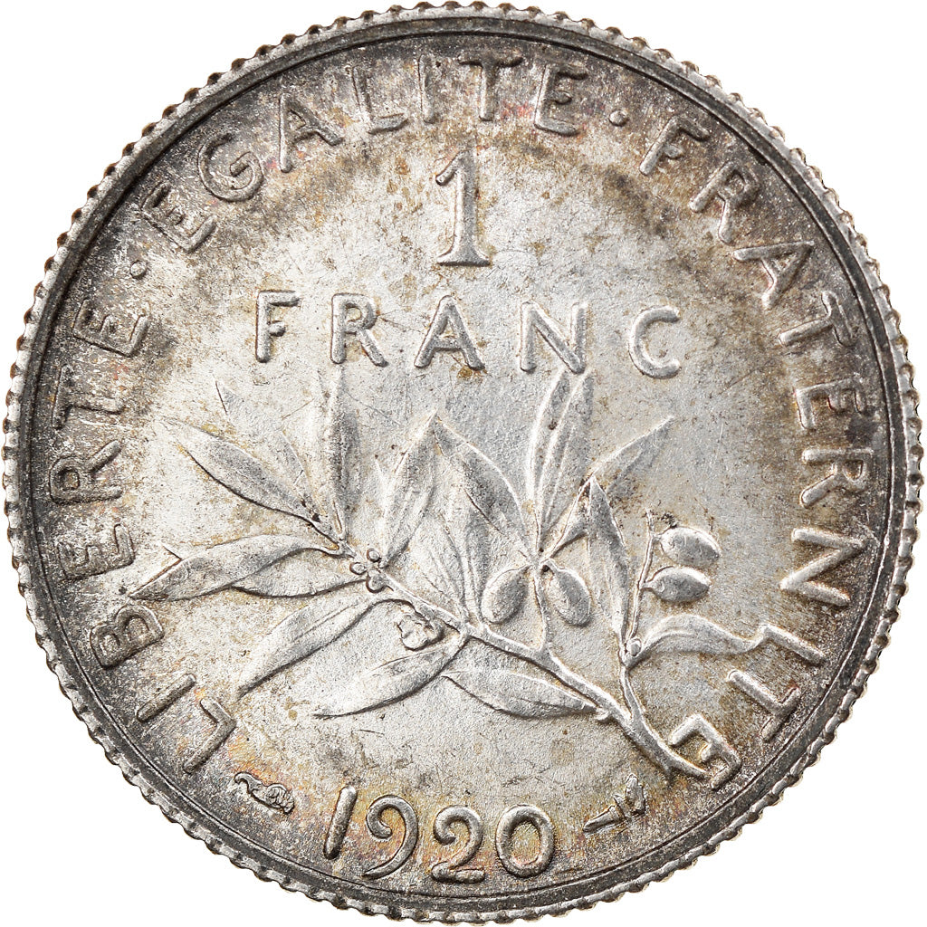 Monnaie, France, Semeuse, Franc, 1920, Paris, SUP, Argent, Gadoury:467, KM:844.1