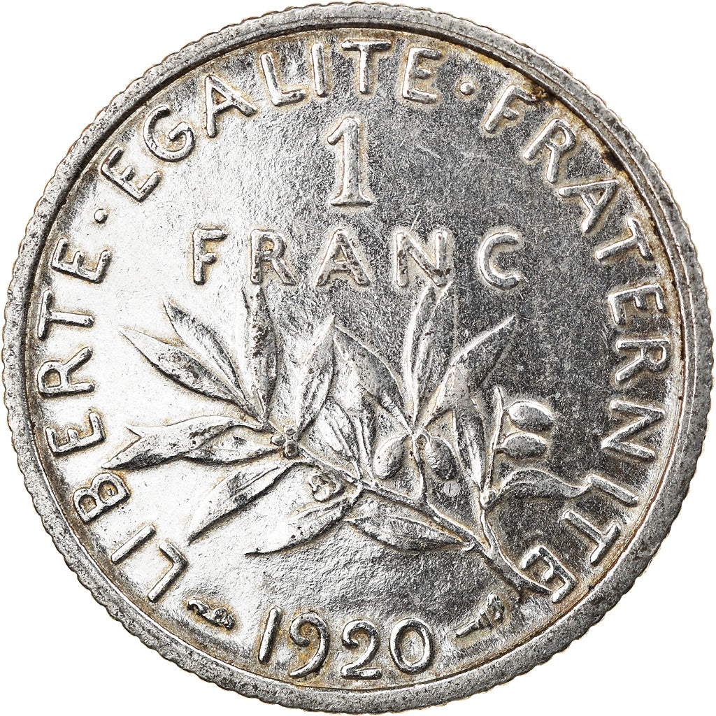 Moneta, Francia, Semeuse, Franc, 1920, Paris, SPL-, Argento, KM:844.1