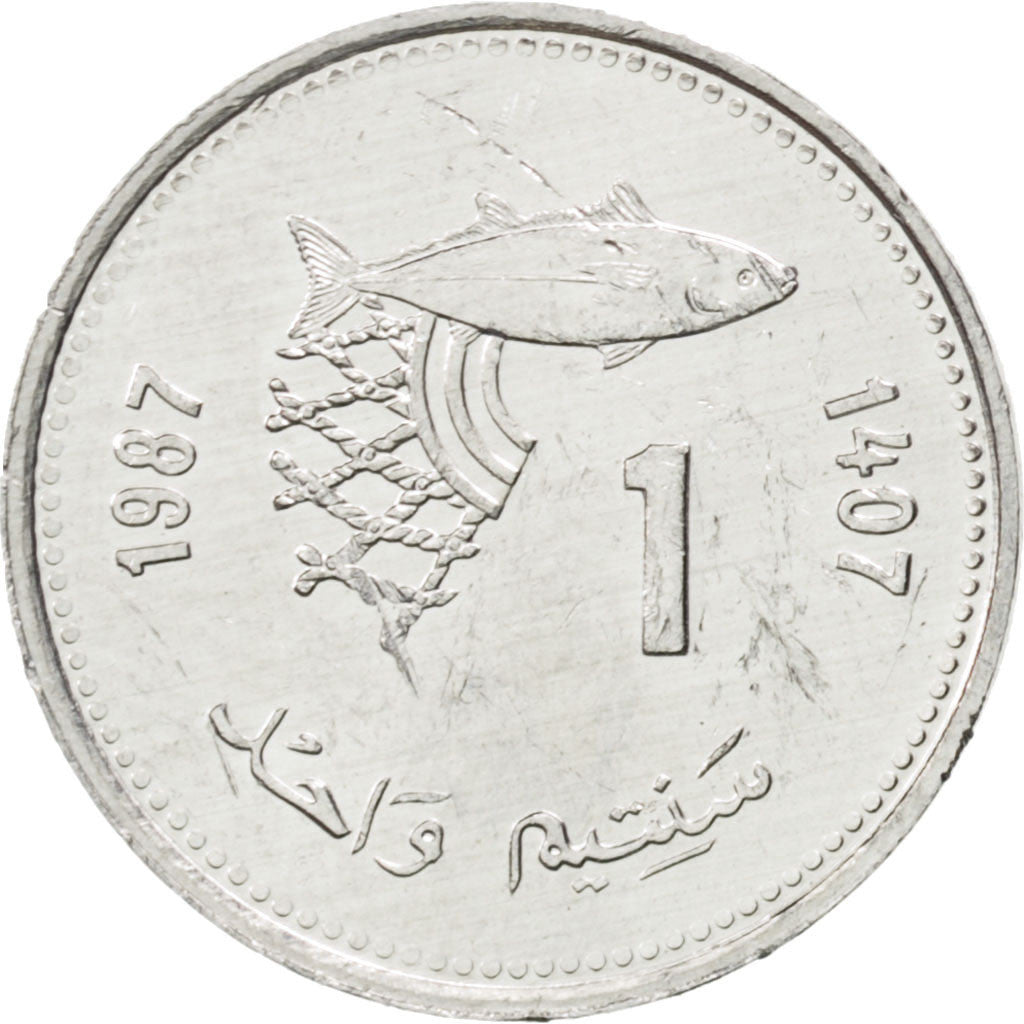 MOROCCO, Santim, 1987, KM #93, MS(63), Aluminum, 17, 0.69