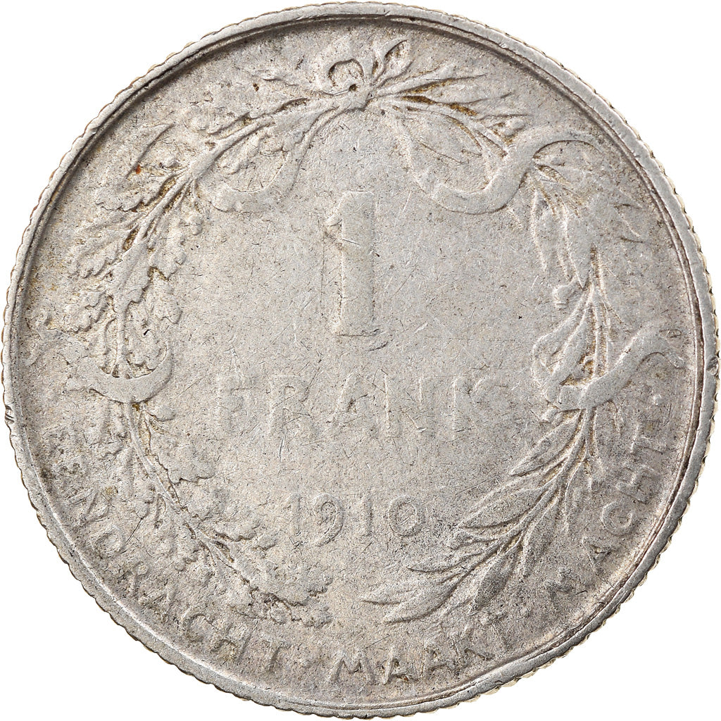 Coin, Belgium, Albert I, Franc, 1910, VF(20-25), Silver, KM:73.1