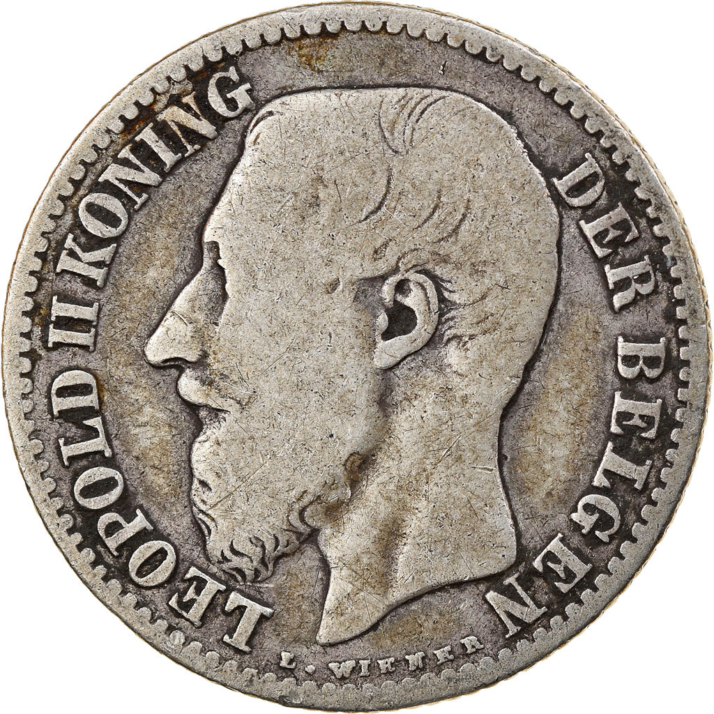 Coin, Belgium, Leopold II, Franc, 1887, F(12-15), Silver, KM:29.1