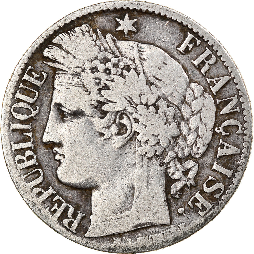 Monnaie, France, Cérès, Franc, 1871, Bordeaux, TB, Argent, Gadoury:465