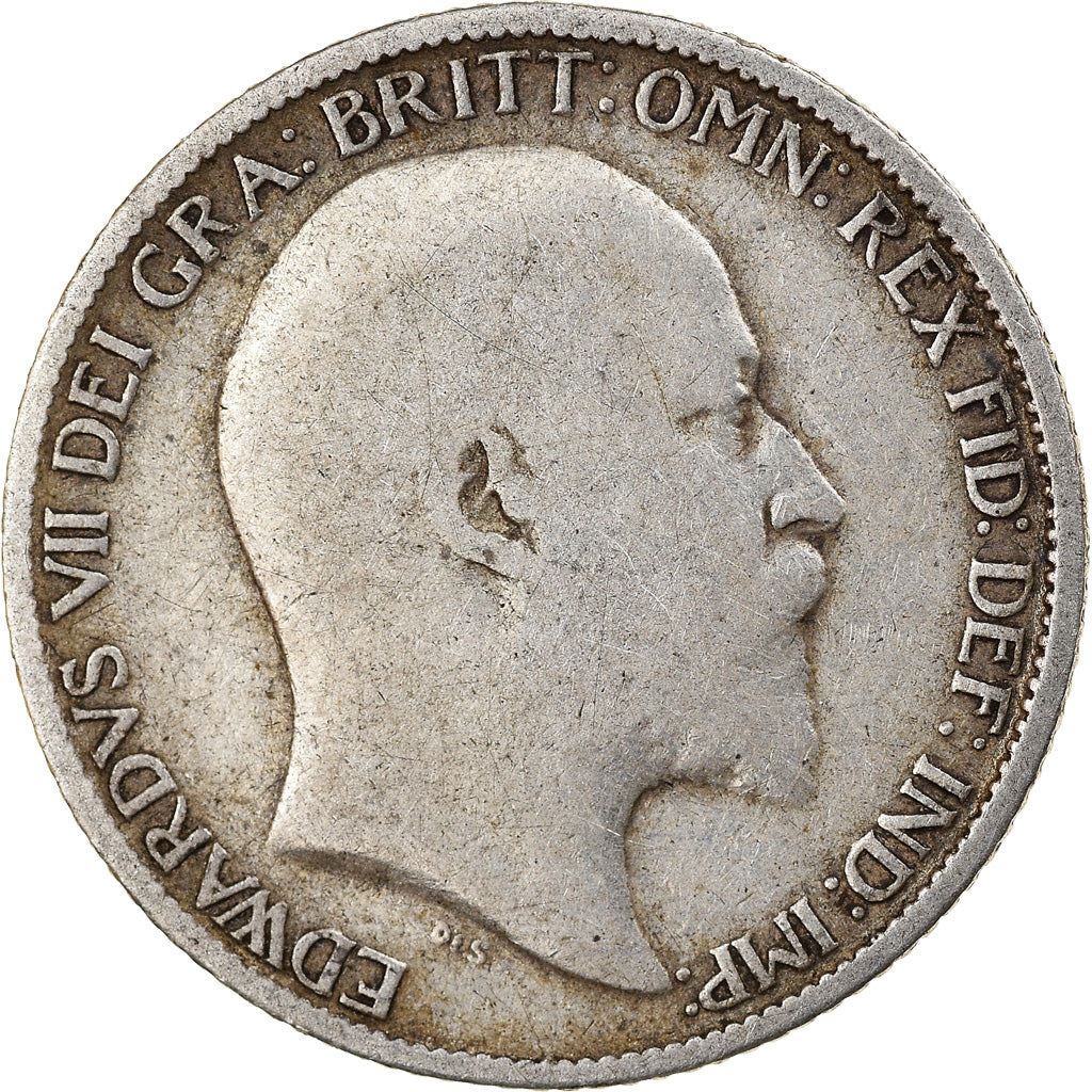 Coin, Great Britain, Edward VII, 6 Pence, 1906, VF(20-25), Silver, KM:799