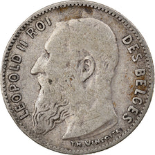 Coin, Belgium, Leopold II, 50 Centimes, 1907, VF(20-25), Silver, KM:60.1