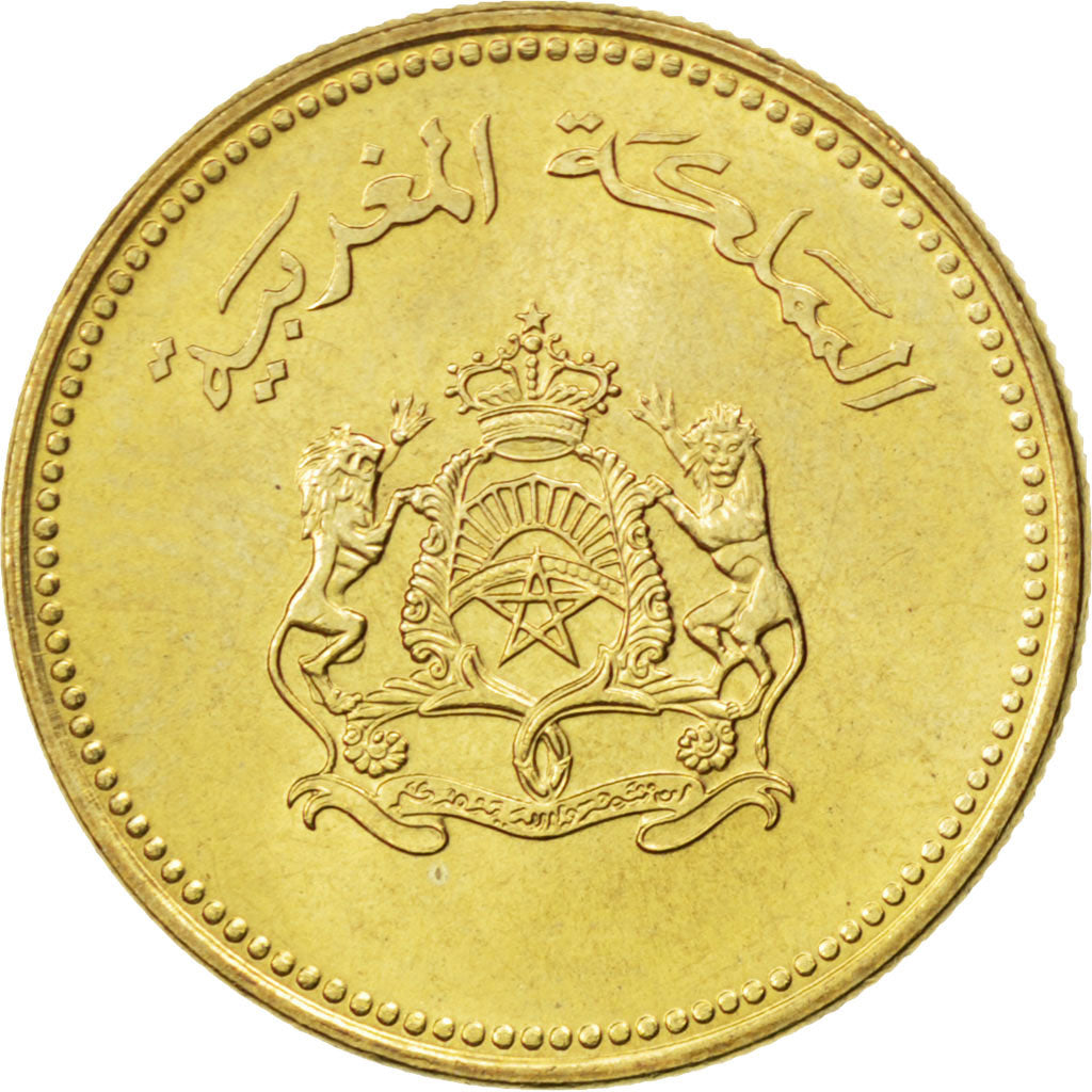 MOROCCO, 10 Santimat, 1987, KM #84, MS(63), Aluminum-Bronze, 20, 3.00