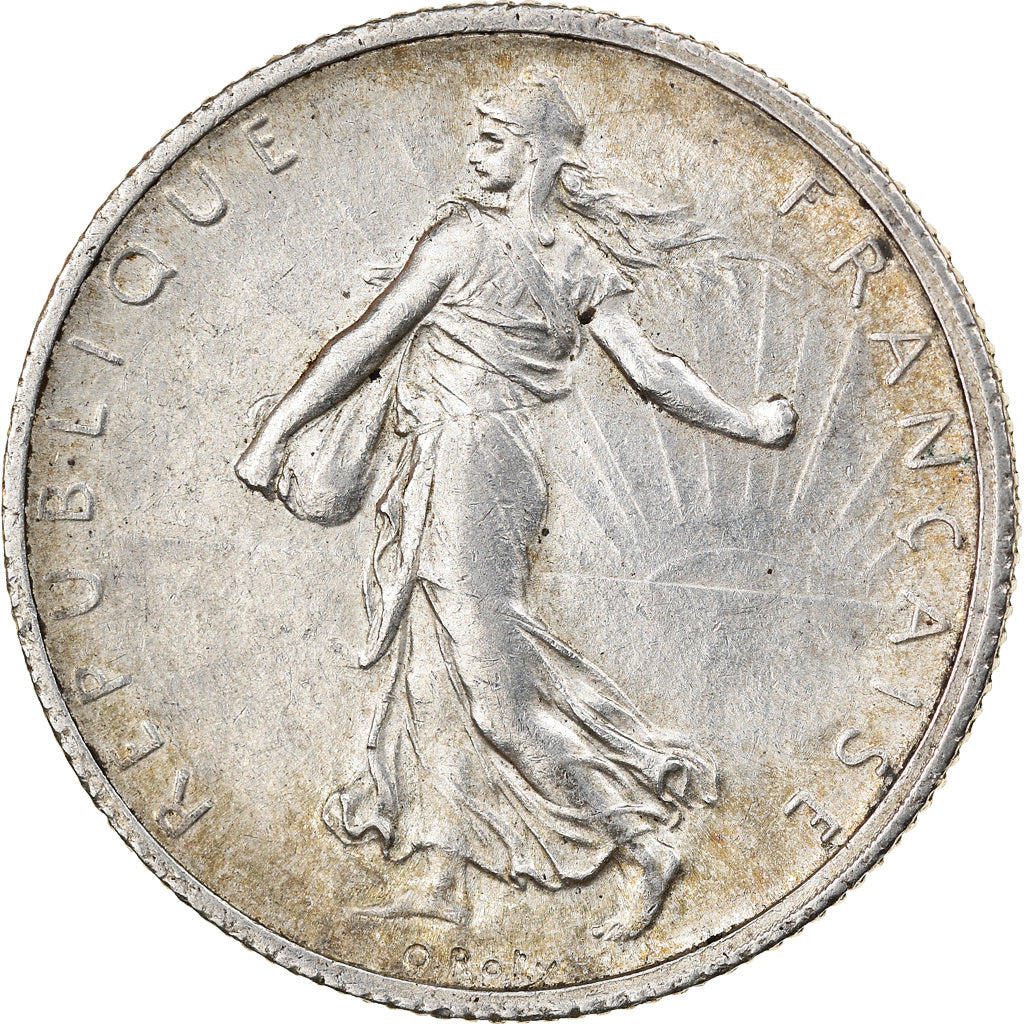 Coin, France, Semeuse, 2 Francs, 1916, Paris, AU(50-53), Silver, KM:845.1