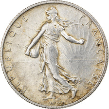 Moeda, França, Semeuse, 2 Francs, 1916, Paris, AU(50-53), Prata, KM:845.1