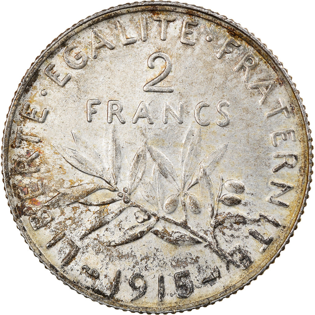 Münze, Frankreich, Semeuse, 2 Francs, 1915, Paris, SS, Silber, KM:845.1