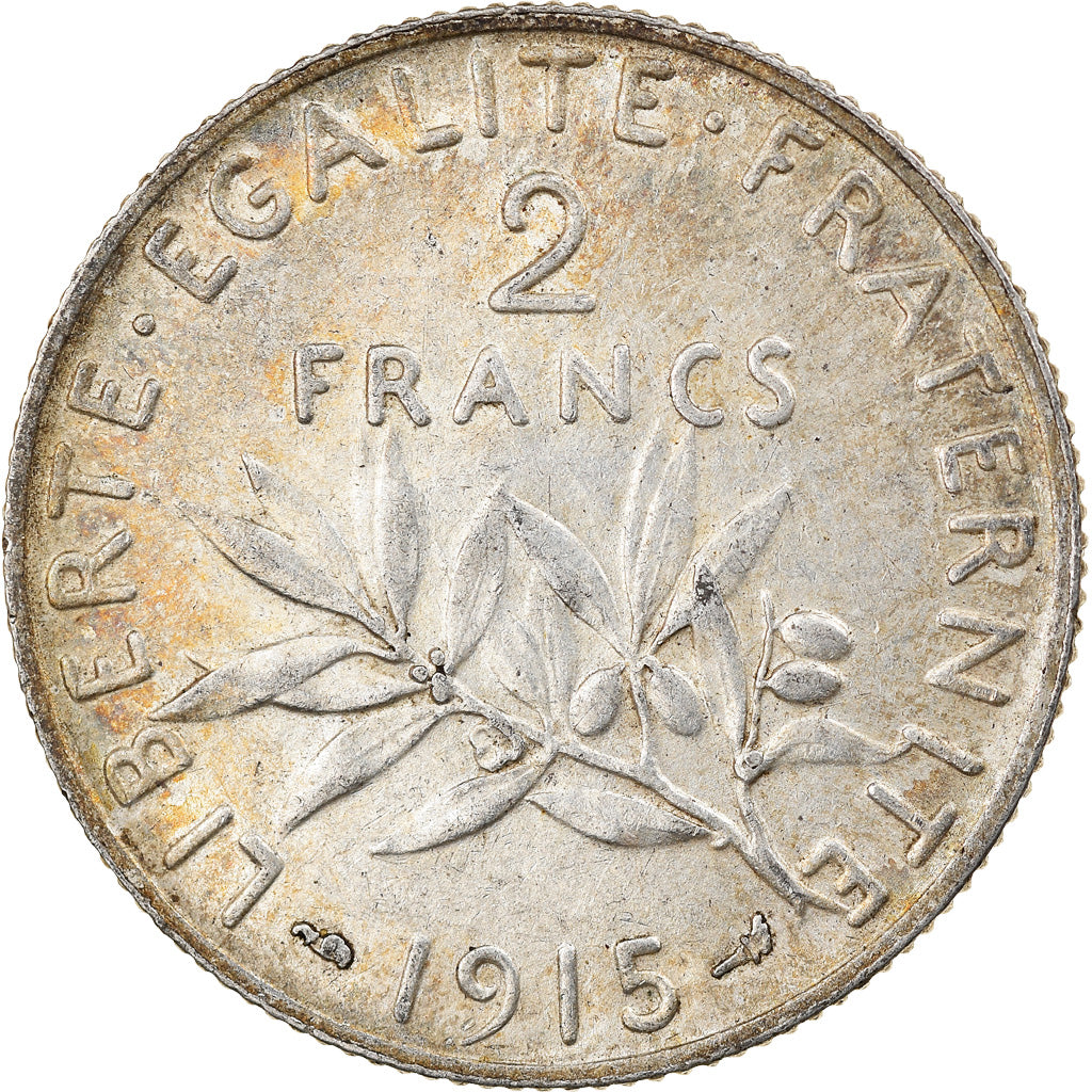 Münze, Frankreich, Semeuse, 2 Francs, 1915, Paris, SS, Silber, KM:845.1