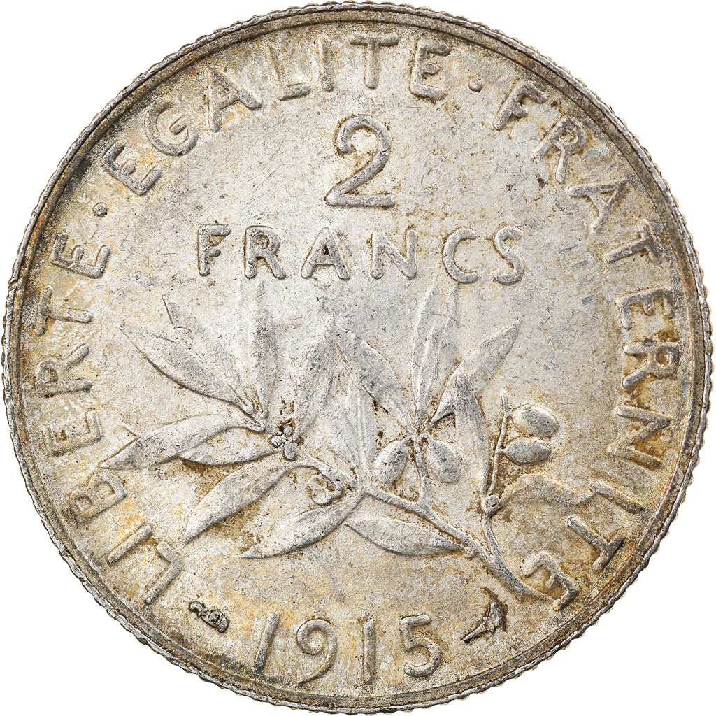 Monnaie, France, Semeuse, 2 Francs, 1915, Paris, TTB, Argent, Gadoury:532